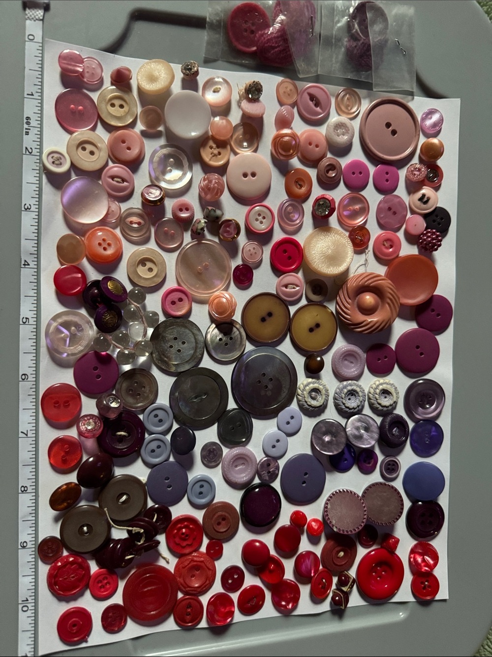 Button Lot- Pink, Purple, & Reds